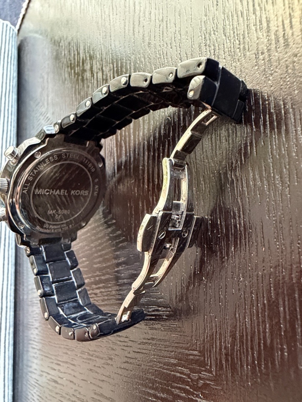 Michael Kors Black Women’s Chronograph Watch with Silver Crystal Bezel - Picture 6 of 7